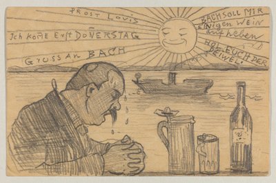 Lovis Corinth til Carl Strathmann: postkort, poststemplet 22. juni 1898 af Lovis Corinth
