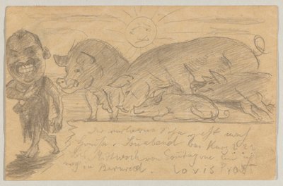 Lovis Corinth til Carl Strathmann: postkort, poststemplet 25. august 1899 af Lovis Corinth