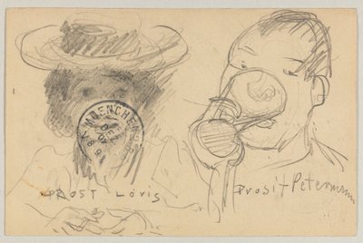 Lovis Corinth til Carl Strathmann: postkort, postmærke på forsiden 17. december 1902 af Lovis Corinth