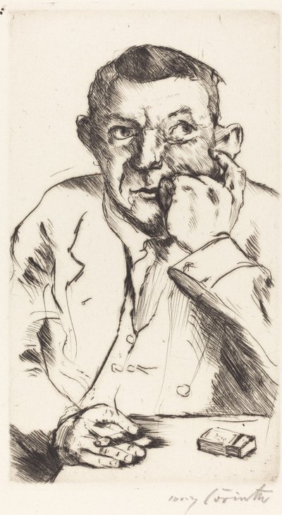 Portræt af en mand, der ryger, 1916. af Lovis Corinth