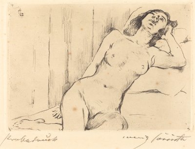 Hvilende trekvart nøgen (liggende nøgen kvinde) af Lovis Corinth