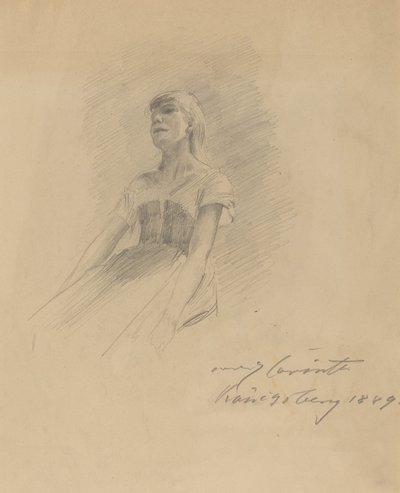 Siddende ung kvinde [recto], 1889. af Lovis Corinth