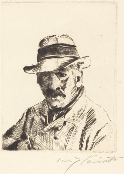 Selvportræt med stråhat (Self-Portrait in a Straw Hat) af Lovis Corinth