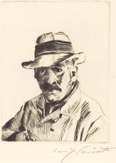 Selvportræt i stråhat, 1913. af Lovis Corinth