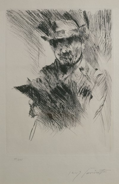 Selvportræt, ca. 1920-21 (tørpunkt) af Lovis Corinth