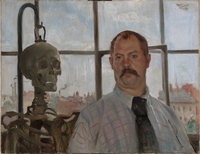 Selvportræt med skelet af Lovis Corinth