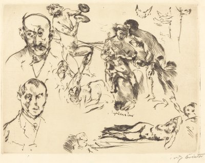 Sketches of Men, inklusive Max Lieberman af Lovis Corinth