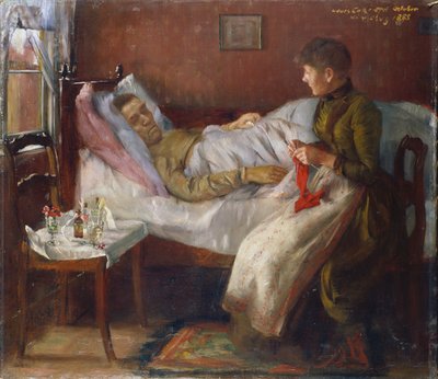 Kunstnerens far i sin sygeseng af Lovis Corinth