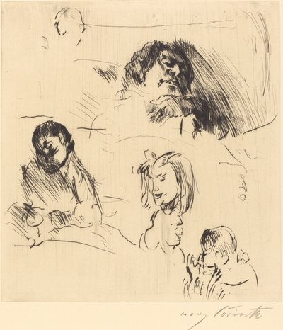 Diverse portrætskitser af Lovis Corinth