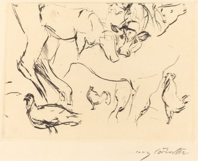 Forskellige dyrestudier Animal Studies, 1917. af Lovis Corinth