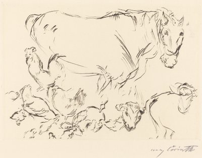 Forskellige dyrestudier Animal Studies, 1917. af Lovis Corinth