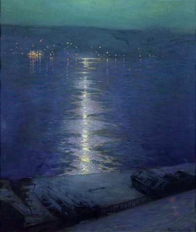 Måneskin på floden, 1919 af Lowell Birge Harrison