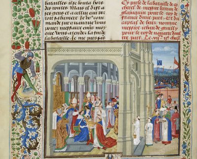 Kroningen af Charles V af Frankrig den 19. maj 1364, ca 1470-1475. af Loyset Liedet