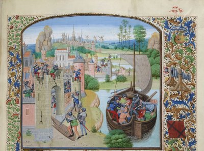 Massakre på Gent-handlere ved Audenarde 1380, ca 1470-1475. af Loyset Liedet