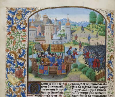 Richard II møder oprørerne den 14. juni 1381, ca 1470-1475. af Loyset Liedet