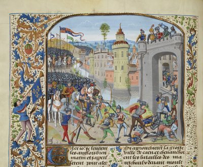 Slaget ved Caen i 1346, ca 1470-1475. af Loyset Liedet