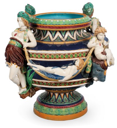 Stor Minton majolica jardiniere, ca. 1870 (keramik) af Ltd Mintons