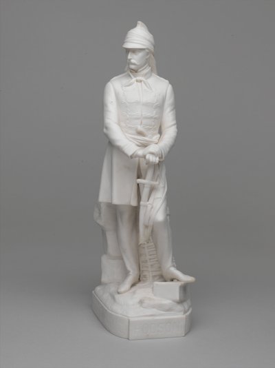 Parian ware-statuette af løjtnant (senere major) William Hodson af Ltd Mintons