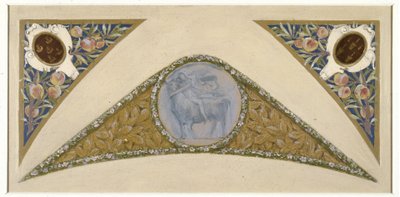 Skitse til den festlige trappe i Hôtel de Ville de Paris: Bull, ca. 1888 -1898 (olie på kalkerpapir) af Luc-Oliver Merson