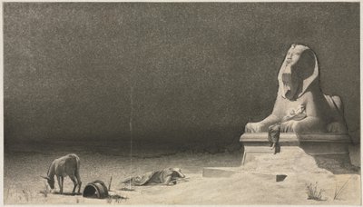 The Rest on the Flight into Egypt recto, Skitse of a Sphinx [] verso, ca. 1879-80. af Luc Olivier Merson