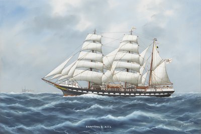 SY Phantom II (akvarel og gouache på papir) af Luca Papaluca