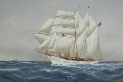 Solstrålen under fuld sejl (gouache på papir) (se 197336) af Luca Papaluca