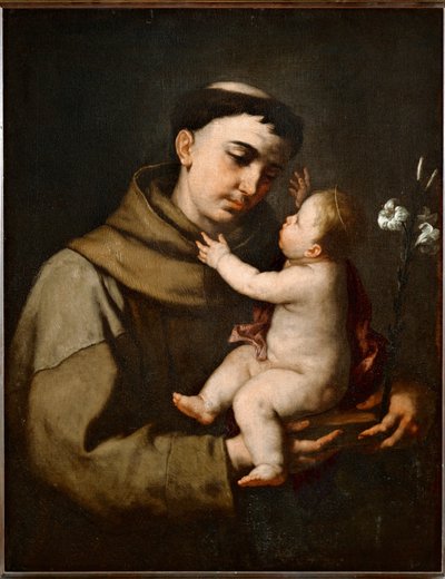 Sankt Antonius af Padua og Jesusbarnet ... af Luca (circle of) Giordano