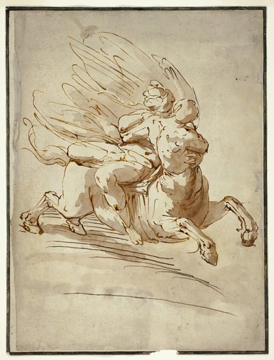 Voldtægt af Deianira af Luca Cambiaso
