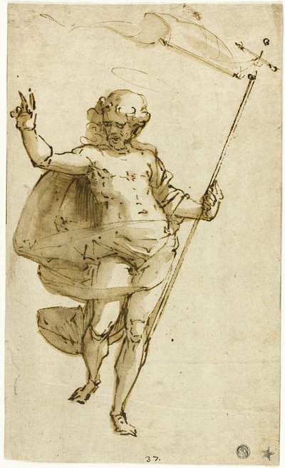 Opstandne Kristus af Luca Cambiaso