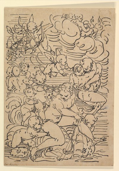 Amphitrites triumf, ca. 1550-1580. af Luca Cambiaso
