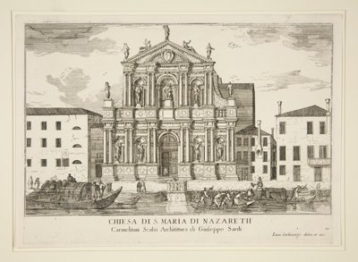 Santa Maria di Nazareth kirke fra af Luca Carlevarijs