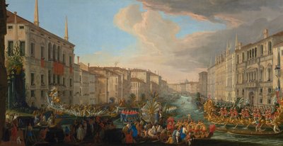 Regatta på Canal Grande til ære for Frederik IV, konge af Danmark af Luca Carlevarijs