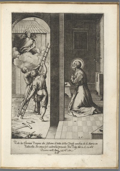 Filippo Neri ser Maria bære taget af Santa Maria i Vallicella Life of Saint Filippo Neri (serietitel) af Luca Ciamberlano