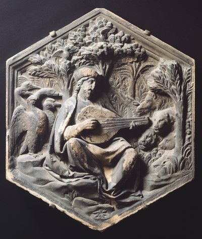 Musik (Orpheus), af Luca della Robbia (ca. 1400-1482) af Luca Della Robbia