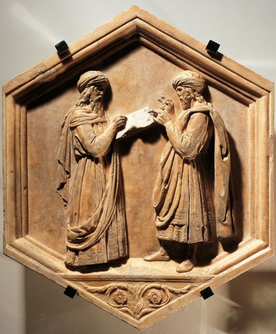 Pythagoras og Euklid af Luca Della Robbia