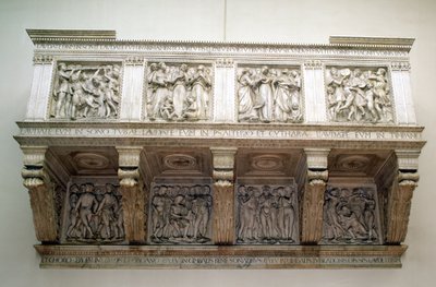 Rekonstrueret Cantoria, ca. 1432-8 (marmor) af Luca Della Robbia