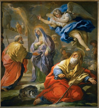 Bebudelse til Joachim (maleri på lærred) af Luca Giordano
