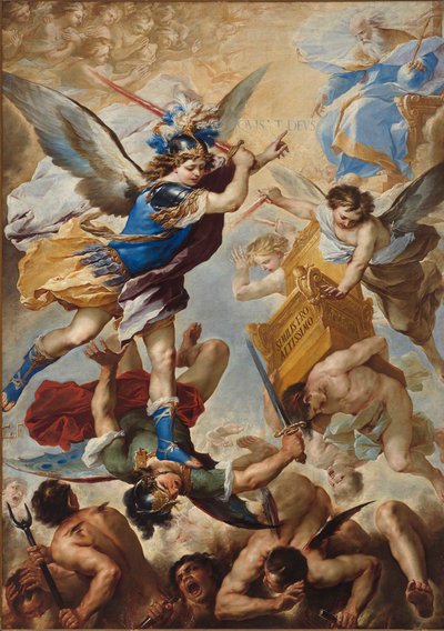 Ærkeenglen Michael besejrer de oprørske engle, 1657. af Luca Giordano