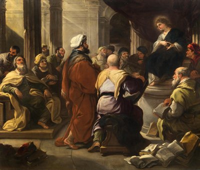 Kristus blandt lægerne, ca 1665. af Luca Giordano