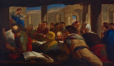 Kristus diskuterer med lægerne af Luca Giordano