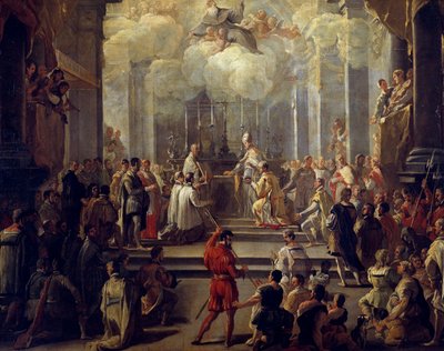 Indvielse af præst, af Luca Giordano (1634-1705), olie på lærred af Luca Giordano