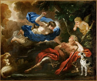 Diana og Endymion (maleri på lærred) af Luca Giordano