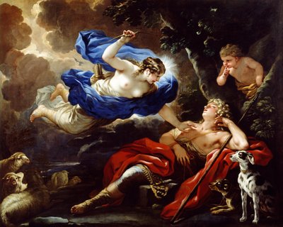 Diana og Endymion, af Luca Giordano, olie på lærred af Luca Giordano