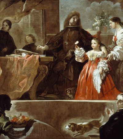 Hyldest til Velazquez for grev af Santiesteban af Luca Giordano