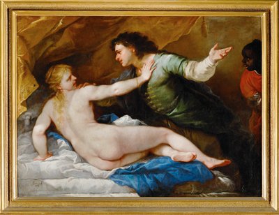 Lucretia og Sextus Tarquinius (maleri på lærred) af Luca Giordano