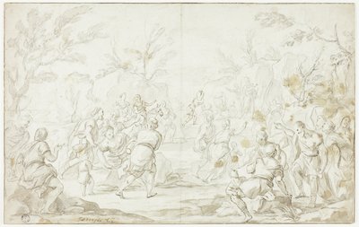 Moses slår på klippen af Luca Giordano
