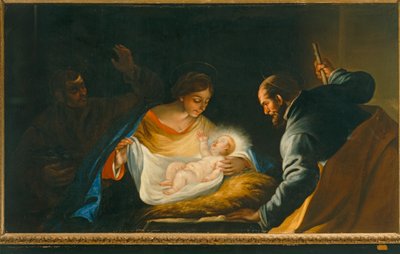 Fødselskirken med en præst (maleri) af Luca Giordano