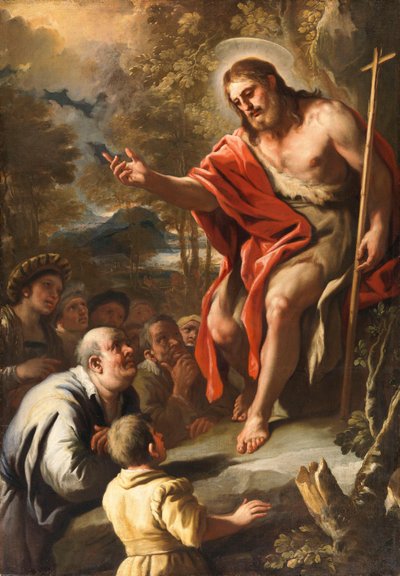 Der heilige Johannes predigt in der Wildnis af Luca Giordano