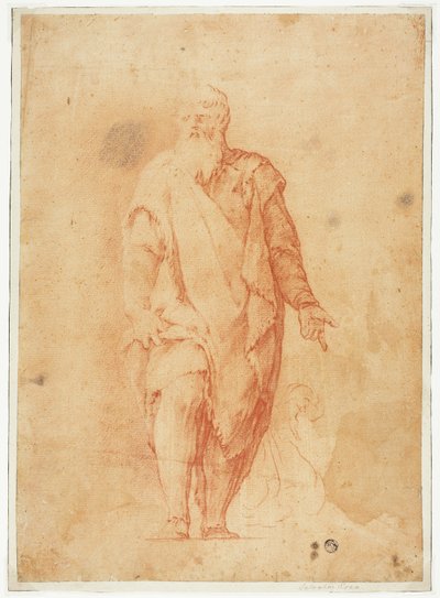 Stående skægget mand af Luca Giordano