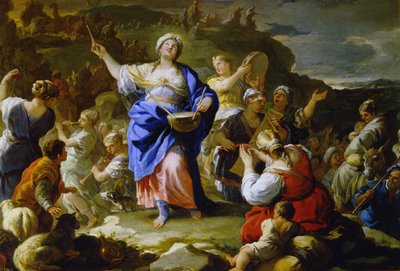 Sangen om profetinden Miriam, 1687 af Luca Giordano